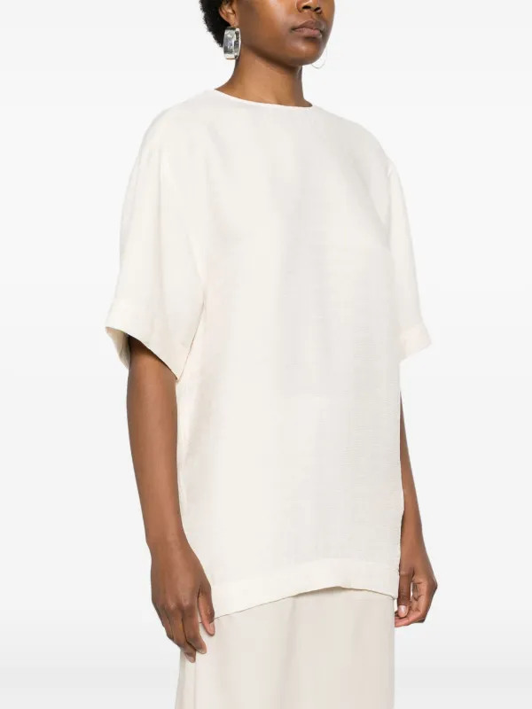 TOTEME Crinkled round-neck T-shirt | Neutrals | FARFETCH