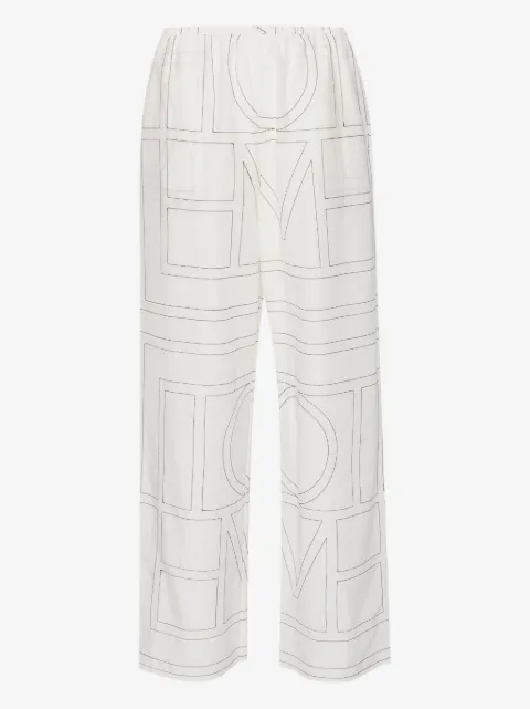 TOTEME pantalones con monograma bordado