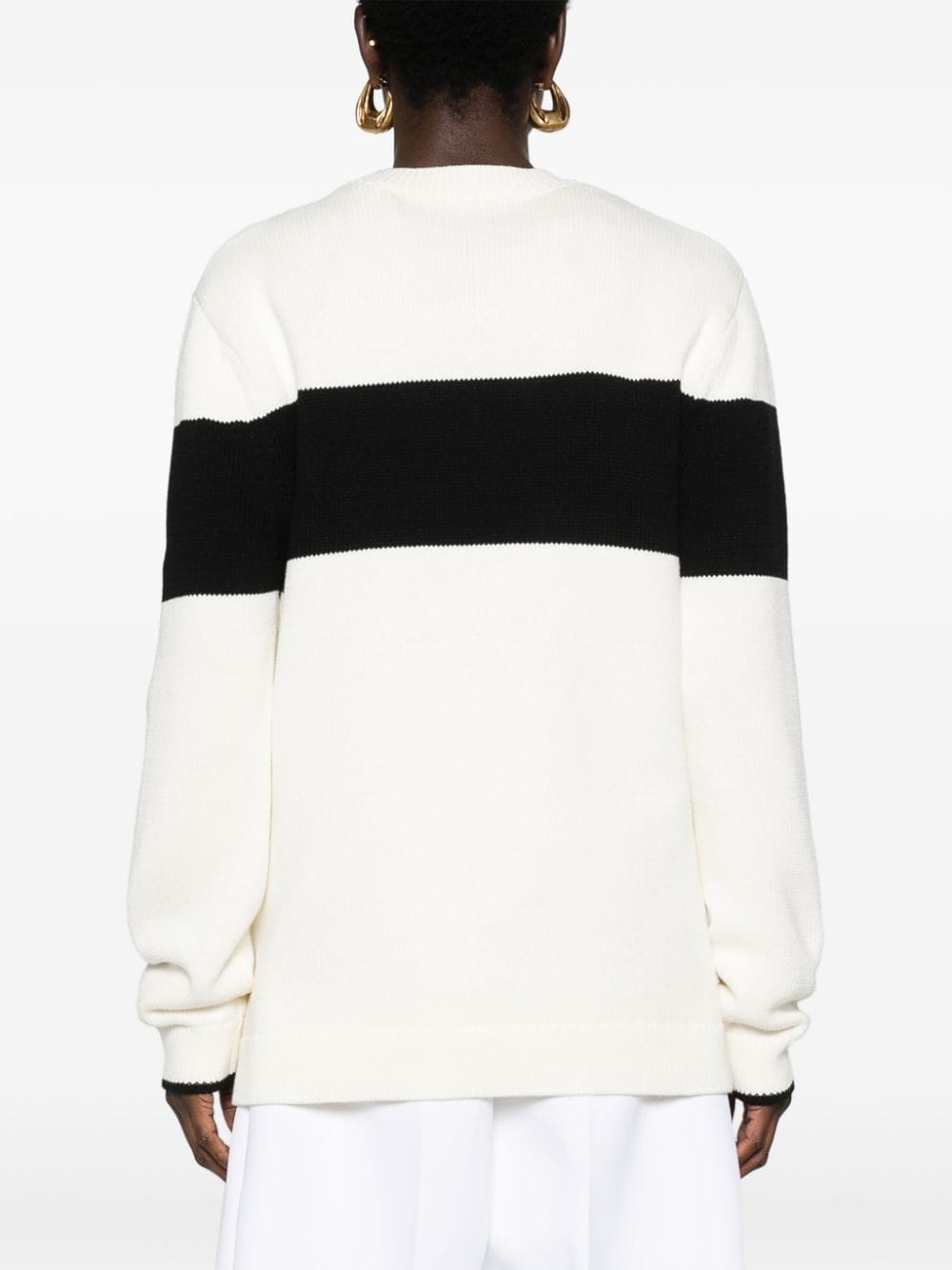 Shop Totême Striped Crew-neck Jumper In Neutrals