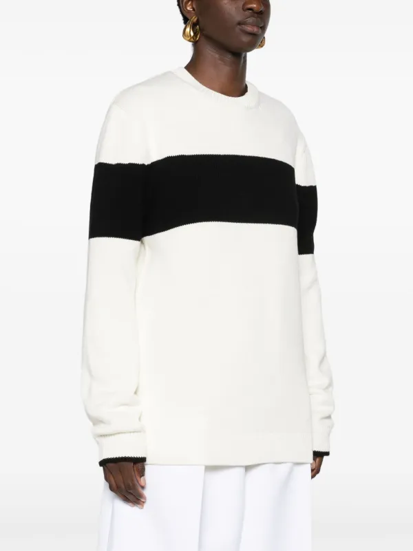 TOTEME Striped crew neck Jumper Neutrals FARFETCH AE