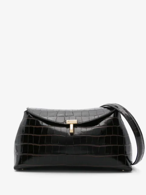 TOTEME T-lock croco-embossed clutch