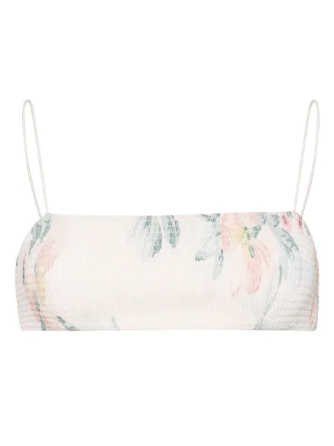 TOTEME smocked bandeau bikini top
