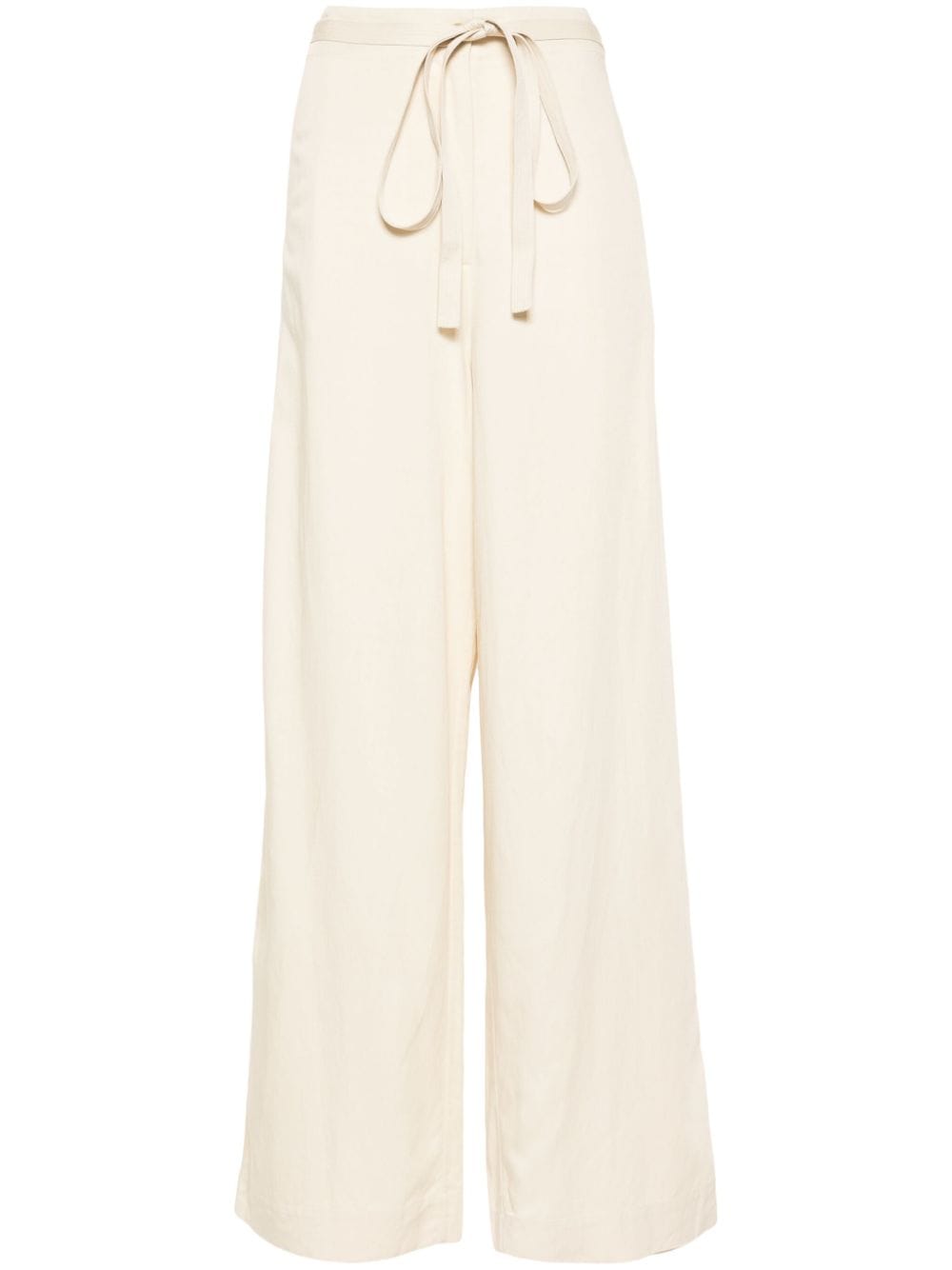 Totême Belted-waist Flared Trousers In Neutrals