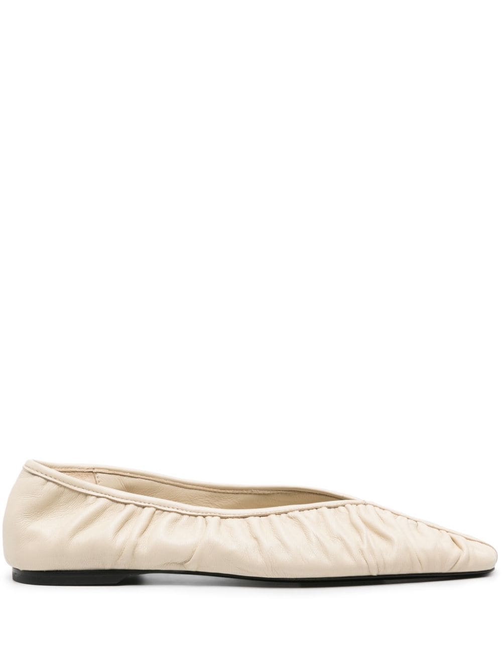 TOTEME gathered leather ballerina shoes Neutrals