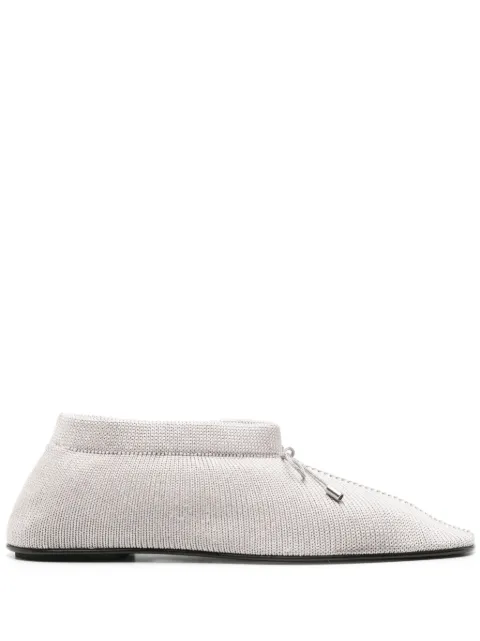 TOTEME bow-detail knitted ballerina shoes