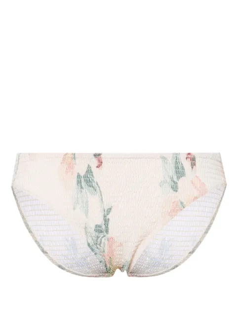 TOTEME floral-print smocked bikini bottoms