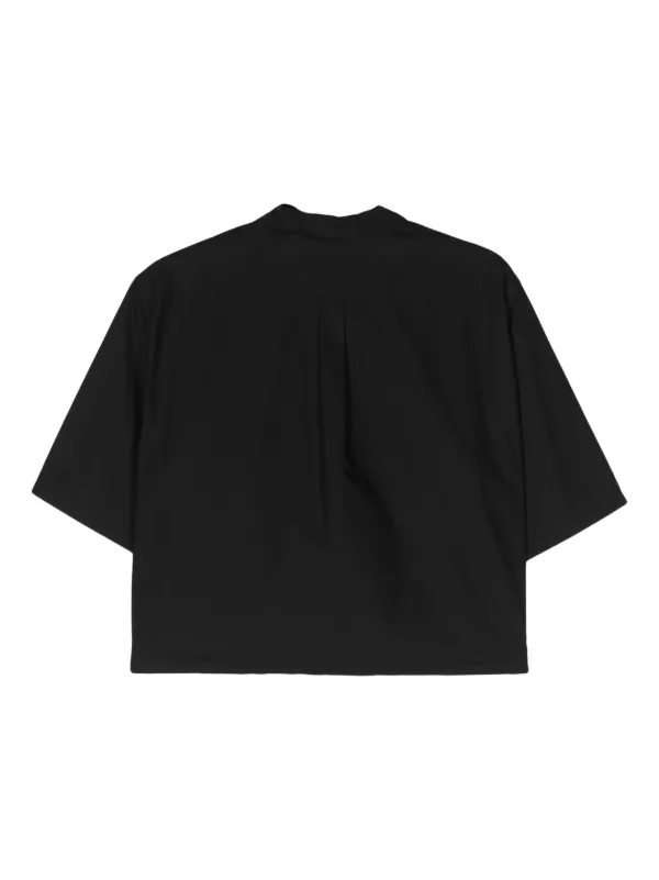TOTEME classic-collar Cropped Shirt | Black | FARFETCH