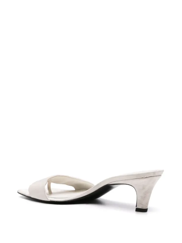 TOTEME 55mm moire-effect Sandals | White | FARFETCH