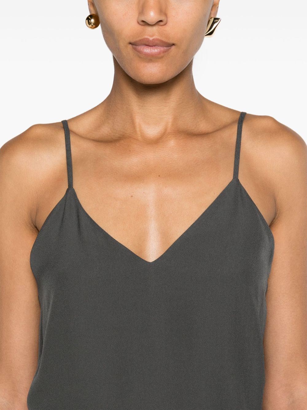 Shop Totême V-neck Crepe Camisole In 灰色