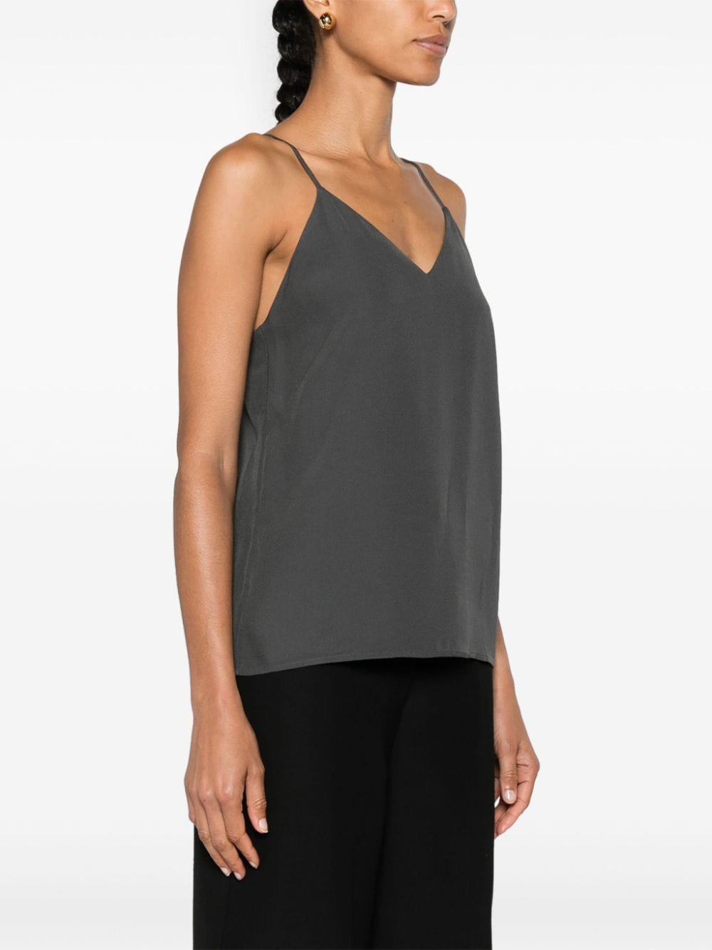 Shop Totême V-neck Crepe Camisole In 灰色