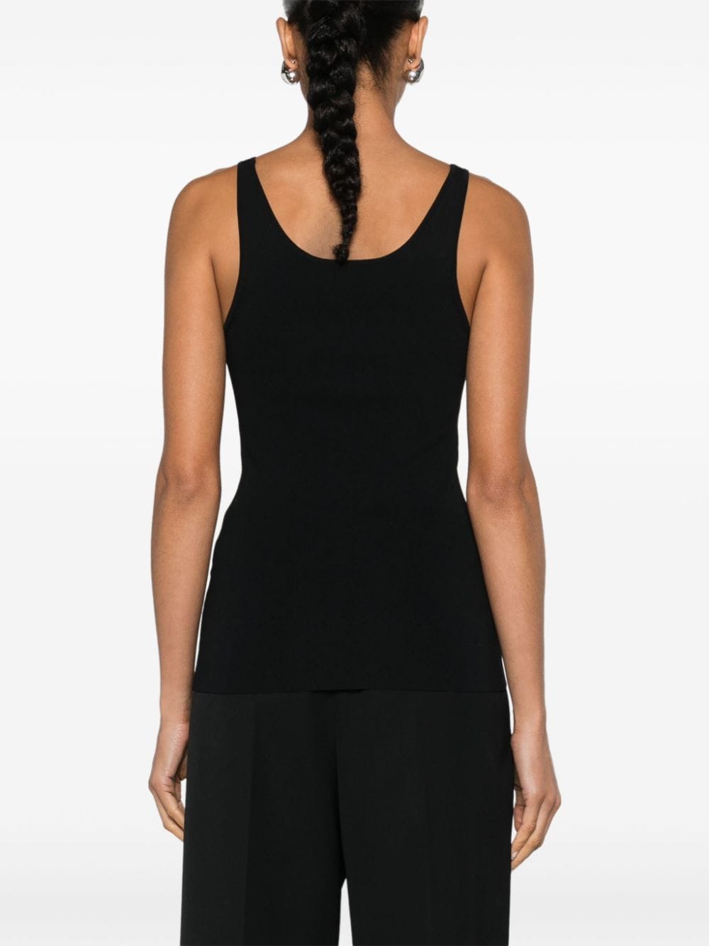 Shop Totême Fine-knit Tank Top In Black