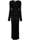 TOTEME long-sleeve crochet maxi dress - Black