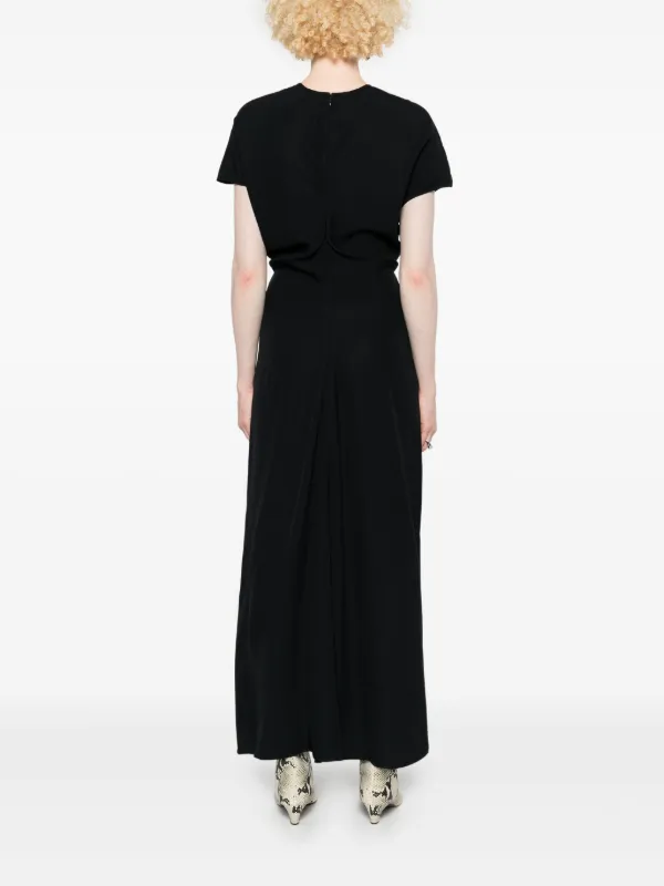 chinese dress ladies Slouch waist crinkled dress black – TOTEME
