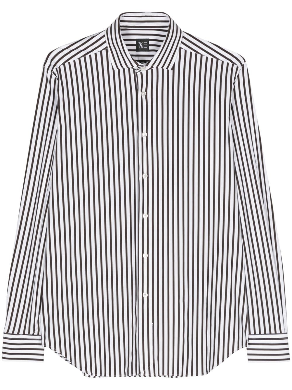 Xacus striped longsleeved shirt Wit