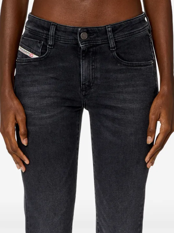 Diesel Flared Cotton Blend Jeans | Black | FARFETCH