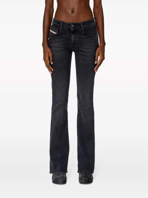 Diesel Flared Cotton Blend Jeans | Black | FARFETCH Diesel Flared Cotton Blend Jeans | Black | FARFETCH