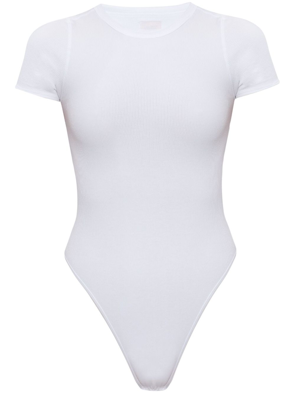 Shop Alexander Wang Short-sleeve Cotton Bodysuit In White