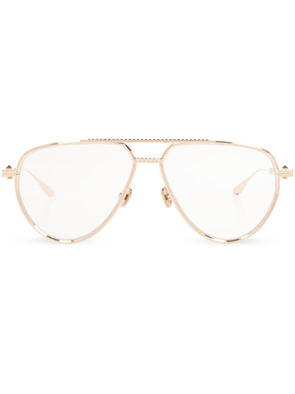 Valentino Garavani Rockstud Pilot-frame Glasses In Gold