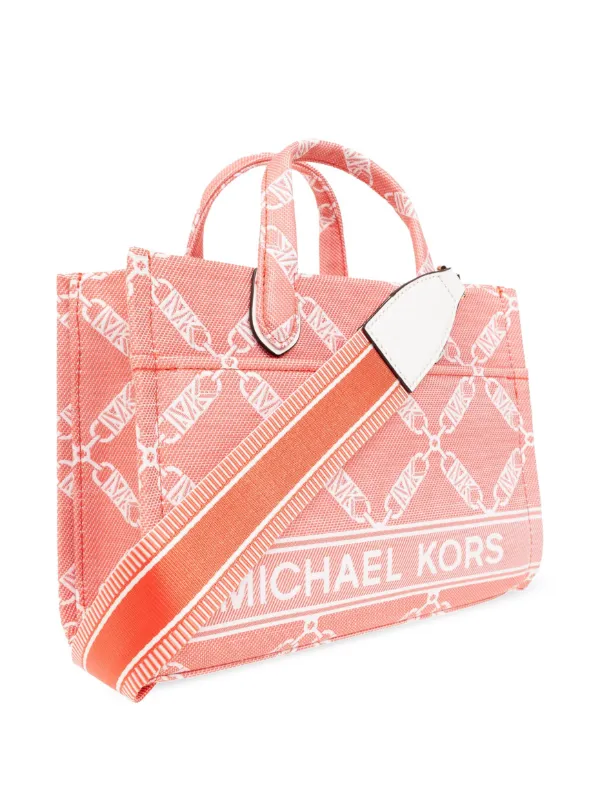 【関税&送料込】Michael By Michael Kors Gigi Small Tote Bag Michael Michael Kors Small Gigi Jacquard Tote Bag | Pink
