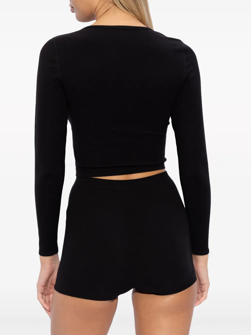 Alexander Wang V-neck cropped cardigan - Zwart