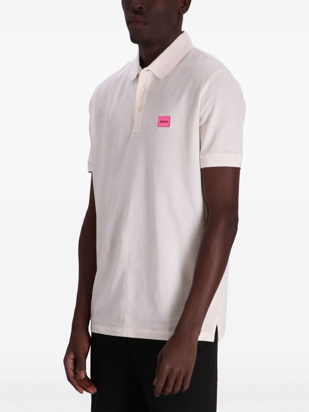 Shop Hugo Dereso Logo-print Polo Shirt In White