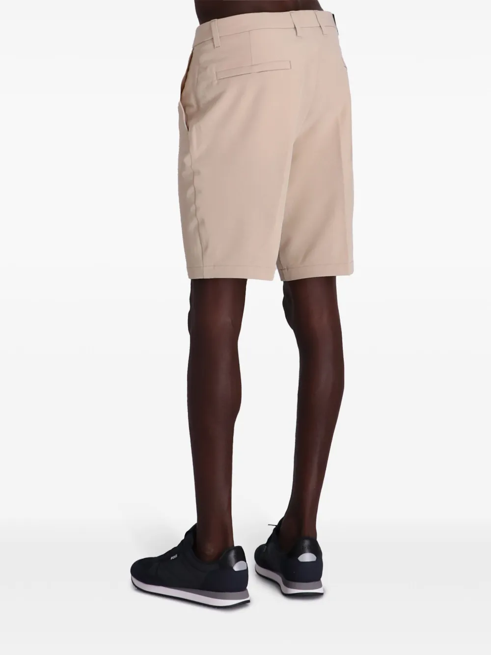 Shop Hugo Boss Slim-fit Tailored Shorts In Neutrals