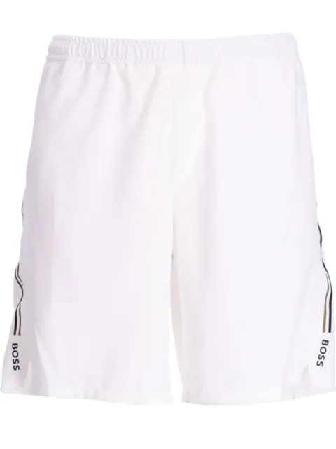 BOSS side-stripe logo-print track shorts