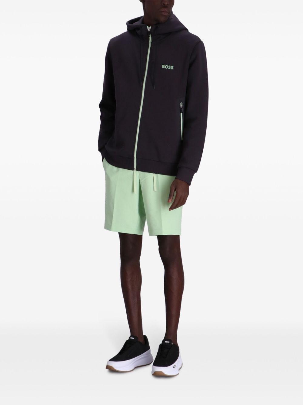 BOSS Slim-fit shorts Groen