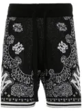 AMIRI bandana-jacquard knitted shorts - Black
