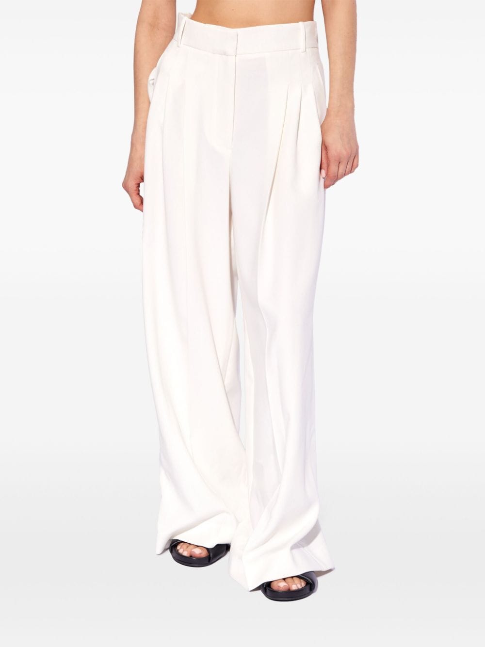 Shop The Mannei Denain Wide-leg Tailored Trousers In White