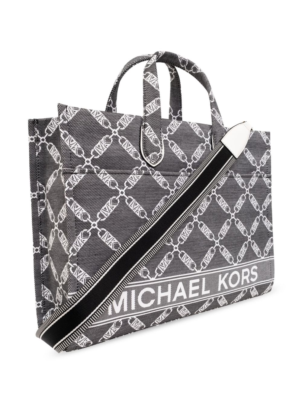 Shop Michael Michael Kors Gigi Cotton Tote Bag In Black