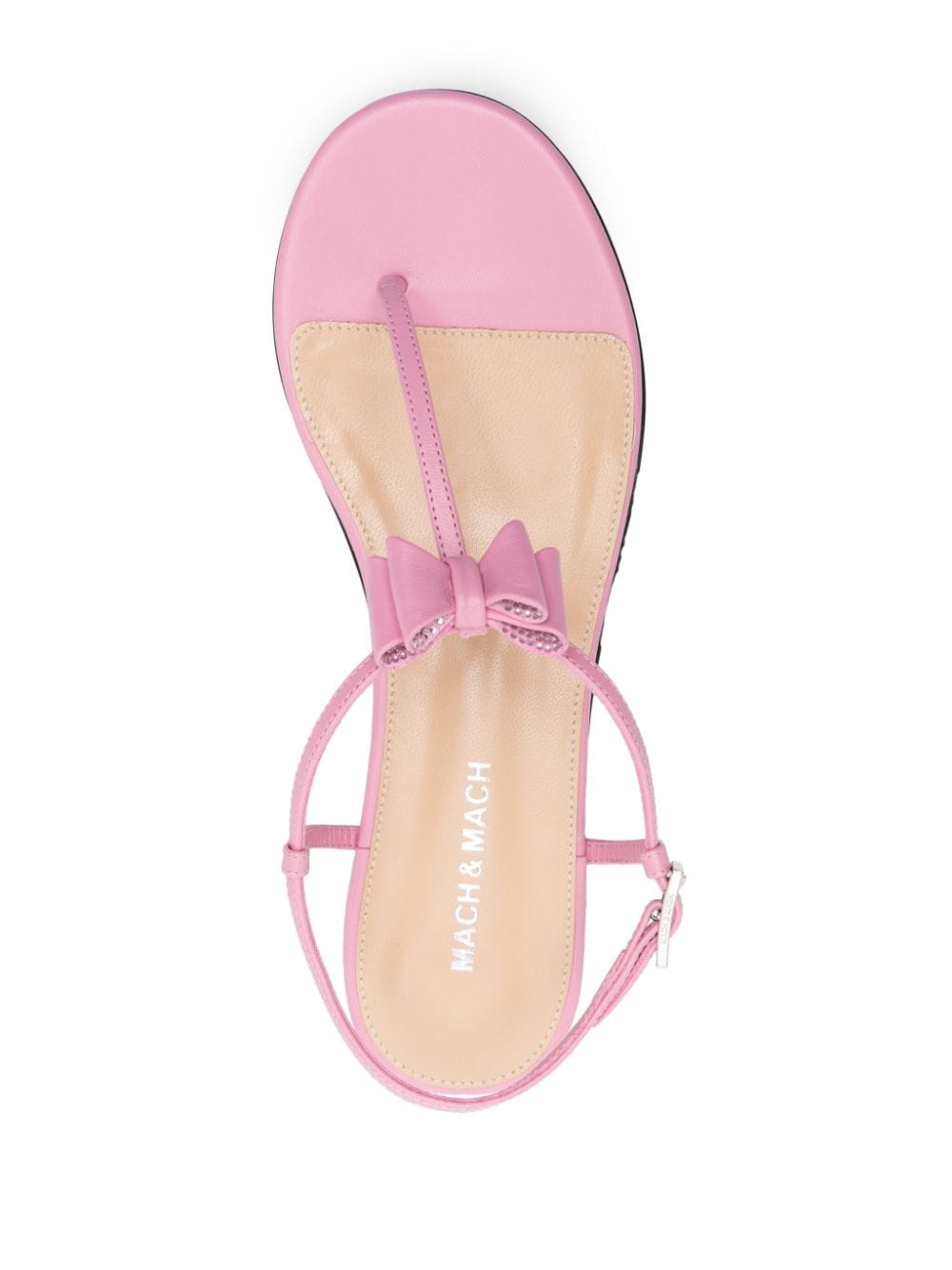 Shop Mach & Mach Bow-detail Thong-strap Sandals In Pink