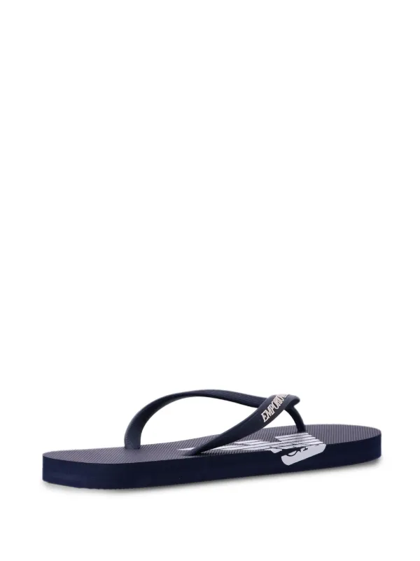 Emporio Armani Flip Flops Mit Logo Print Schwarz FARFETCH DE