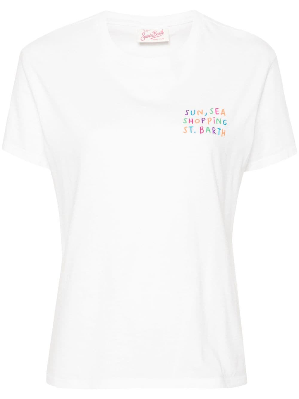 Shop Mc2 Saint Barth Emilie Cotton T-shirt In White