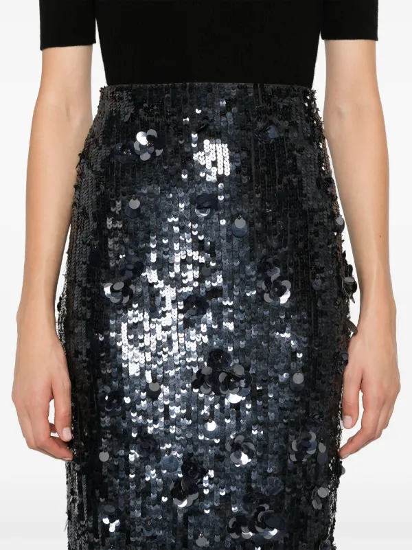 ワンピース PAROSH Women Mid Skirts D731358PIMPY 012 BLU BLUE P.A.R.O.S.H. Sequined Midi Skirt | Blue | FARFETCH