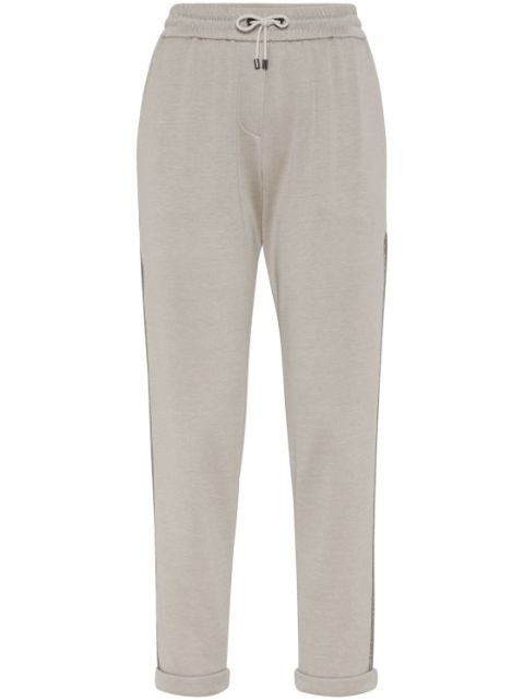 Brunello Cucinelli precious stripe cotton-silk trousers Women