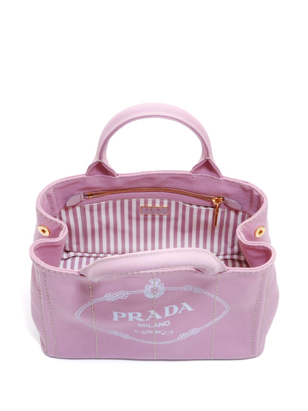 Pre-owned Prada Canapa 帆布托特包 In Pink