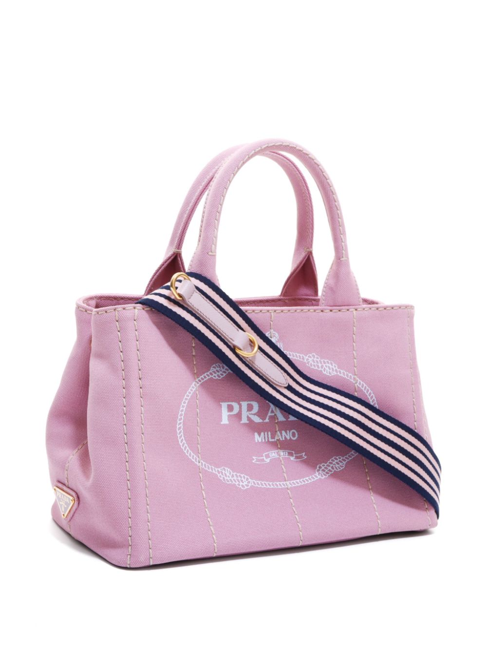 Pre-owned Prada Canapa Canvas Tote Bag In Pink