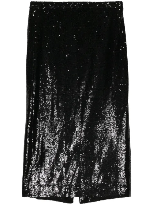 Jupe crayon brodée de sequins - Juun.J - Modalova