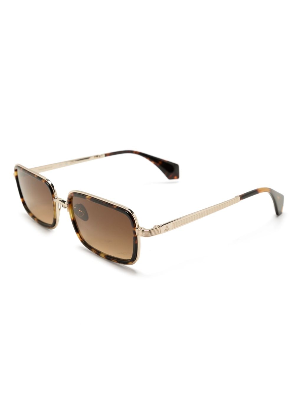 Vivienne Westwood tortoiseshell rectangle-frame sunglasses - Goud
