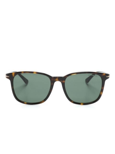 Montblanc солнцезащитные очки в квадратной оправе черепаховой расцветки
