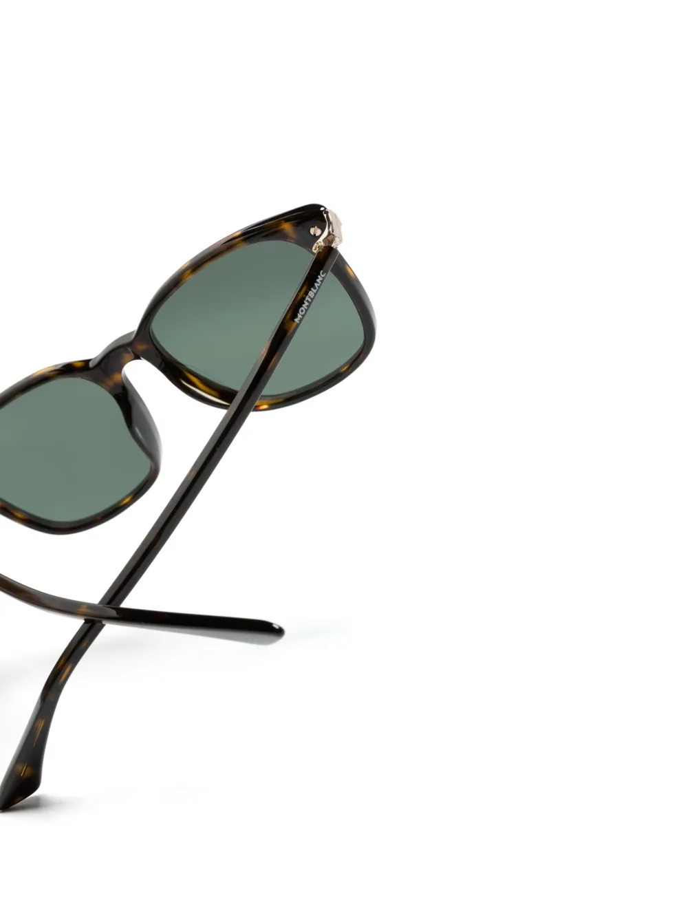 Shop Montblanc Tortoiseshell Square-frame Sunglasses In Brown