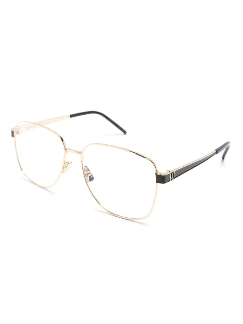 Shop Saint Laurent Ysl Square-frame Glasses In 003 Gold
