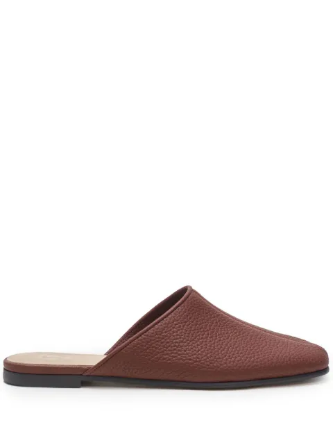 12 STOREEZ square-toe leather mules 
