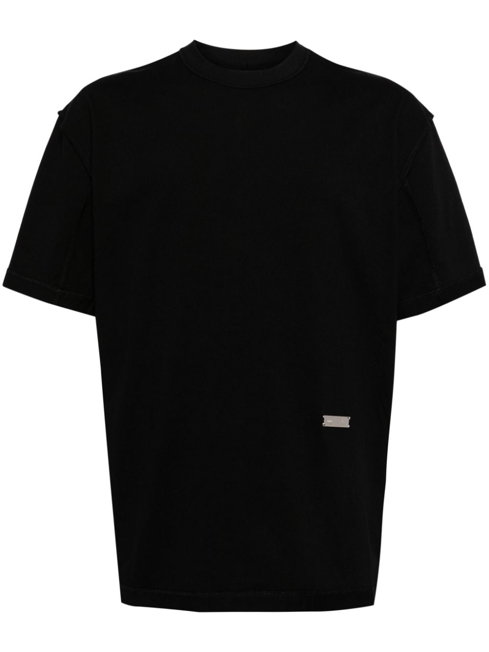 Shop C2h4 Inside-out Cotton T-shirt In Black