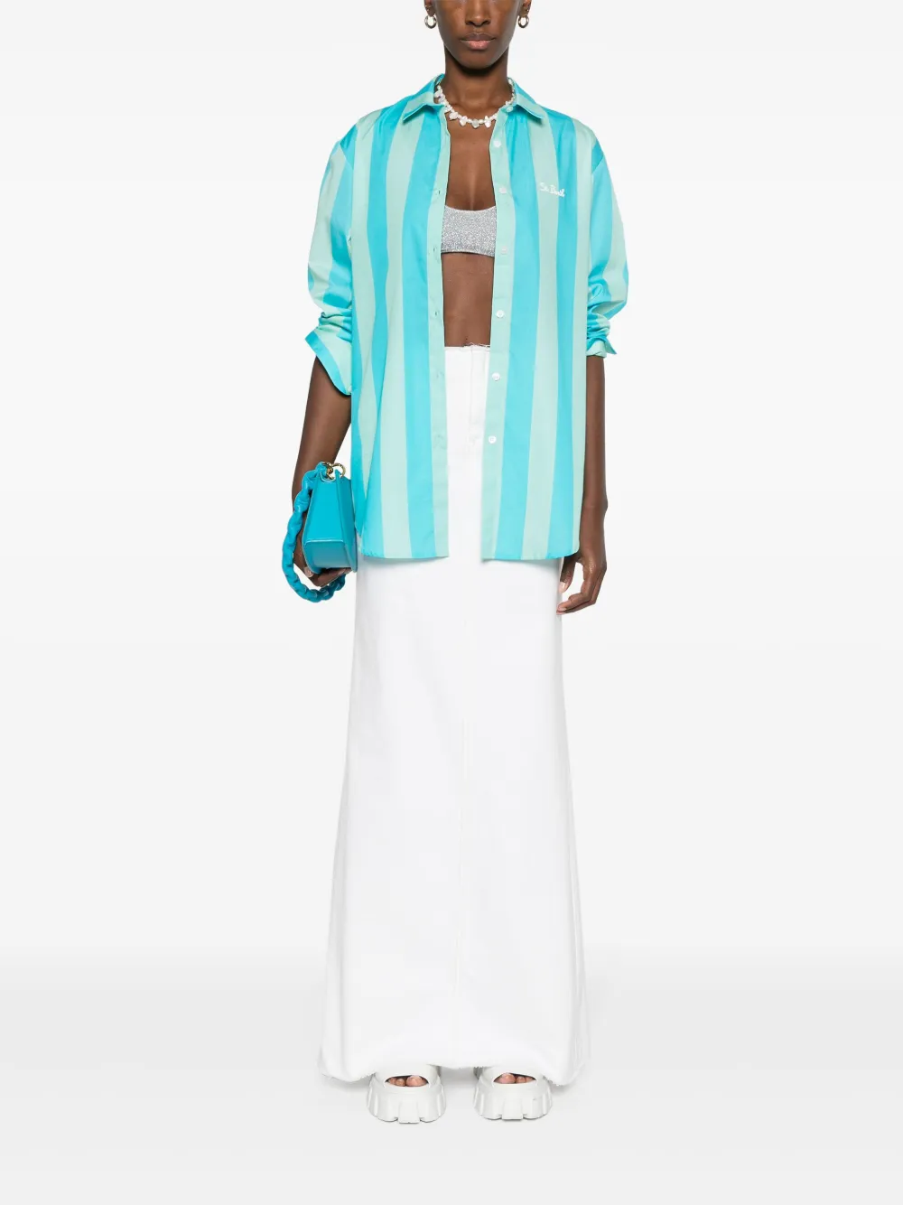MC2 Saint Barth Brigitte stripe shirt - Blauw