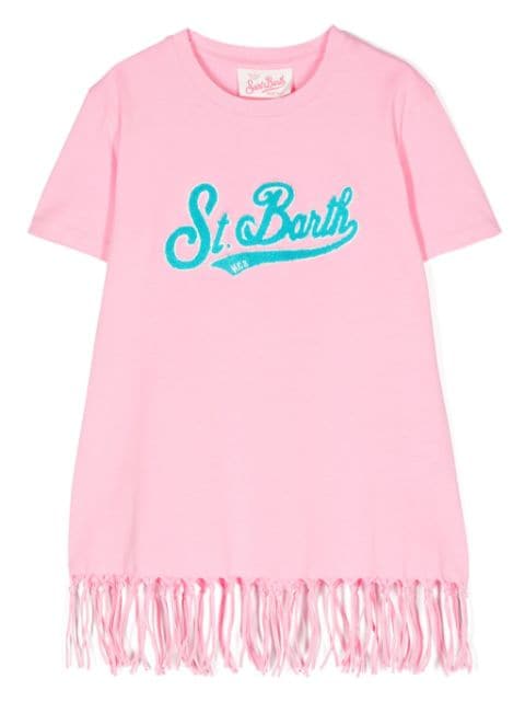 MC2 Saint Barth Kids flocked-logo cotton dress