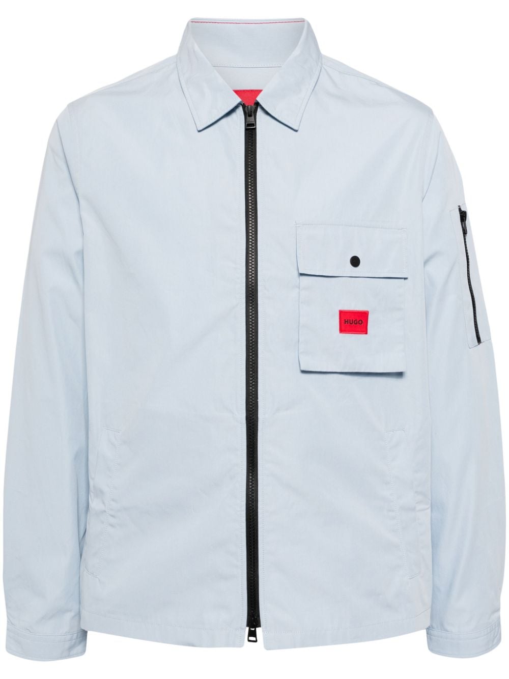 logo-appliqué shirt jacket