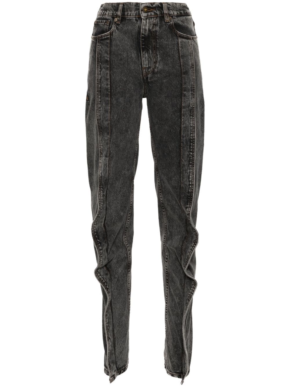 Shop Y/project Evergreen Banana Tapered Jeans In Black