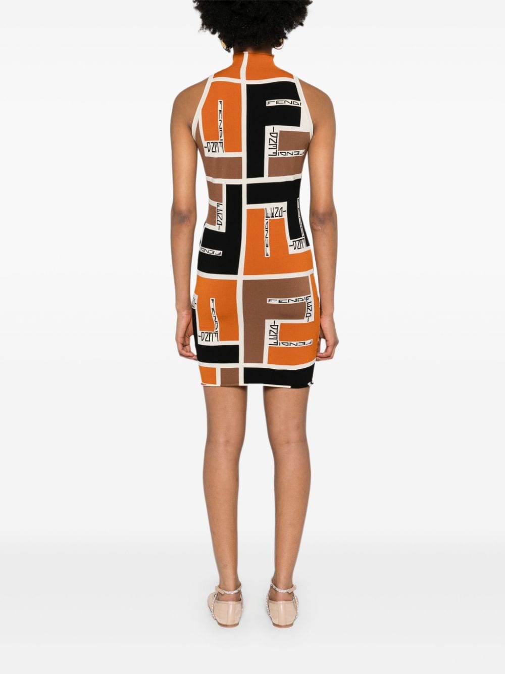 FENDI Mini-jurk met colourblocking Oranje